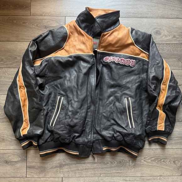 Extasy by James & John Other - Extasy James & John Leather Bomber Jacket 4XL Tiger‎ Eagle Embroidered RARE Vtg